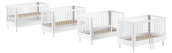 Bela otroška posteljica iz masivne bukve 70x140 cm Forrest – Vipack