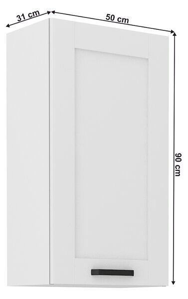 KONDELA Zgornja omarica, bela, LULA 50 G-90 1F