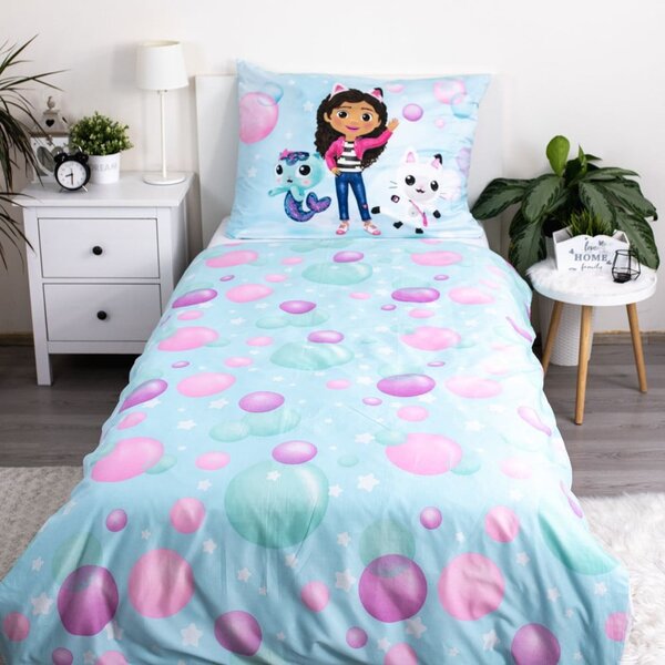Enojna otroška posteljnina iz mikrovlaken 140x200 cm Gabby's Dollhouse "bubbles" – Jerry Fabrics