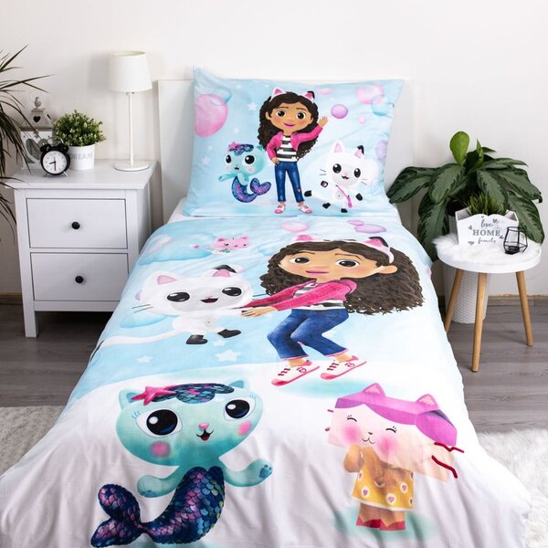 Enojna otroška posteljnina iz mikrovlaken 140x200 cm Gabby's Dollhouse "bubbles" – Jerry Fabrics