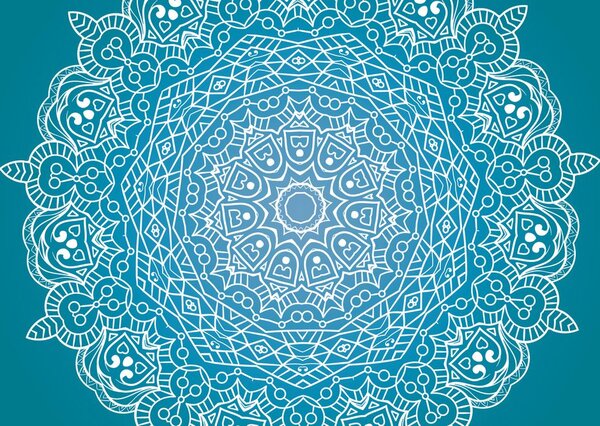 Tapeta meditativna Mandala na modrem ozadju