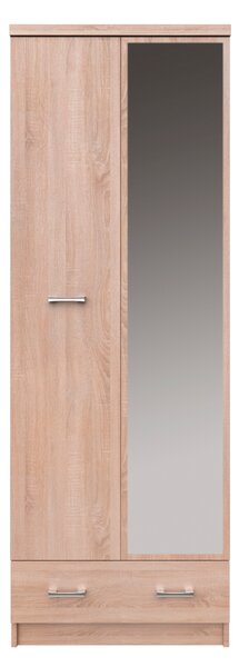 KONDELA Omara z ogledalom 2D1S/60, hrast sonoma, TOPTY TIP 38