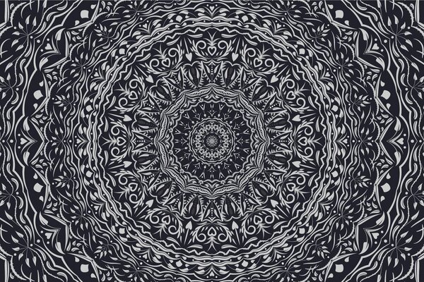 Tapeta Mandala v vintage stilu v črnobeli varianti