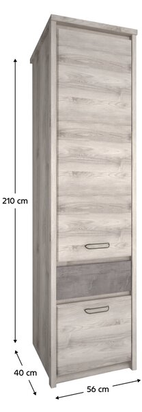 KONDELA Regal 2D1S, kostanj nairobi/onyx, JESI NEW