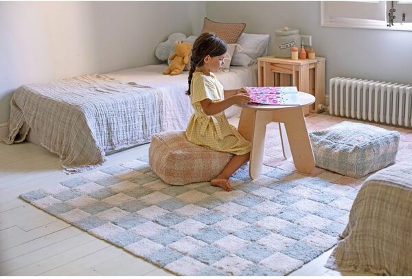 Svetlo rožnata/kremno bela pralna ročno tkana bombažna preproga 120x160 cm Kitchen Tiles Rose – Lorena Canals