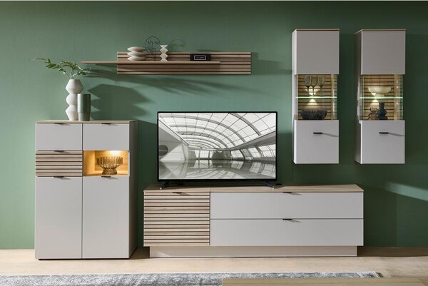 Premium Living Visoka Komoda Memphis, Kašmir, Barva Hrasta
