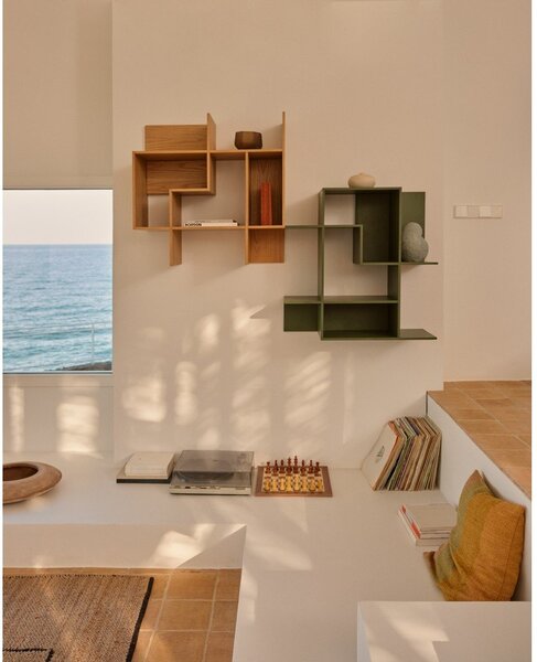 Sistem modularnih polic v hrastovem dekorju v naravni barvi 80x80x25 cm Ina – Kave Home
