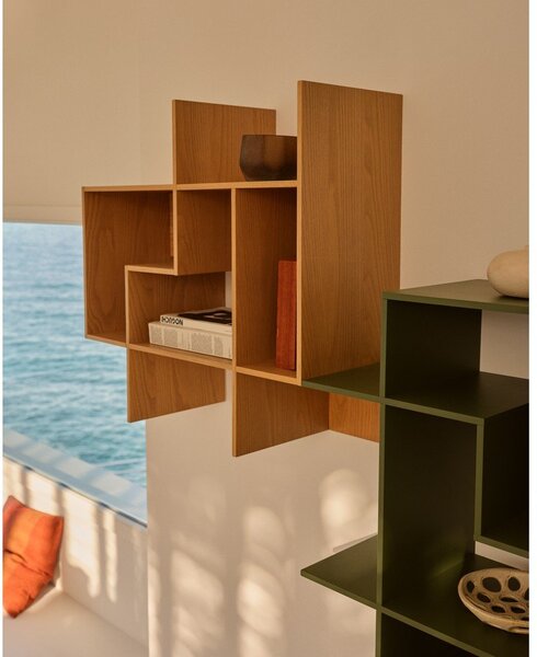 Sistem modularnih polic v hrastovem dekorju v naravni barvi 80x80x25 cm Ina – Kave Home