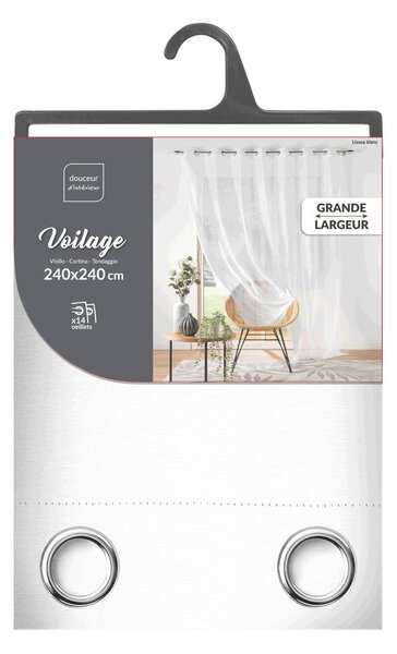 Bela prosojna zavesa iz tančice 240x240 cm Lissea – douceur d'intérieur