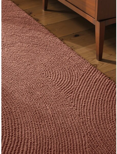 Ročno tkan volnen tekač v barvi terakote 80x200 cm Calmio – Hanse Home