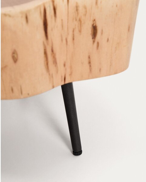 Okrogla klubska mizica z mizno ploščo iz akacije v naravni barvi 49x47 cm Tanive – Kave Home