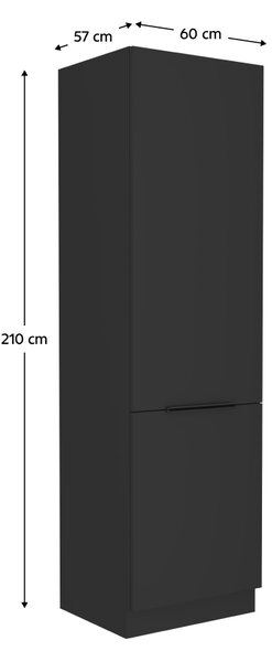 KONDELA Visoka omara, črna, SIBER 60 DK-210 2F