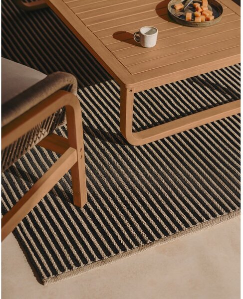 Črno-bež zunanja preproga 160x230 cm Satanca – Kave Home