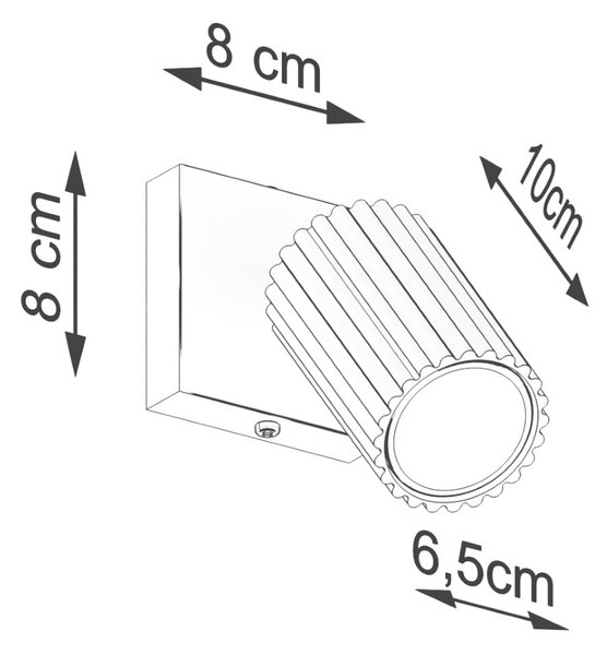 Opečnato oranžno točkovno svetilo 8x16 cm Gleam – Sollux