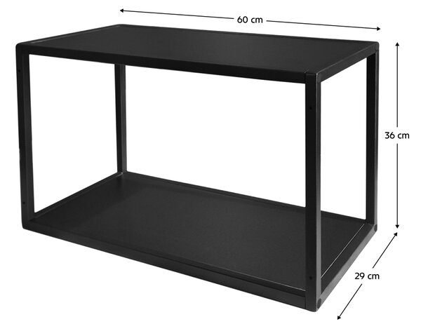KONDELA Polica, črna, ARAKA/MENZO/SIBER ONE LOFT 60 G-36