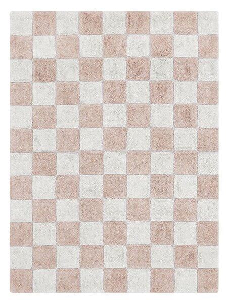 Svetlo rožnata/kremno bela pralna ročno tkana bombažna preproga 120x160 cm Kitchen Tiles Rose – Lorena Canals