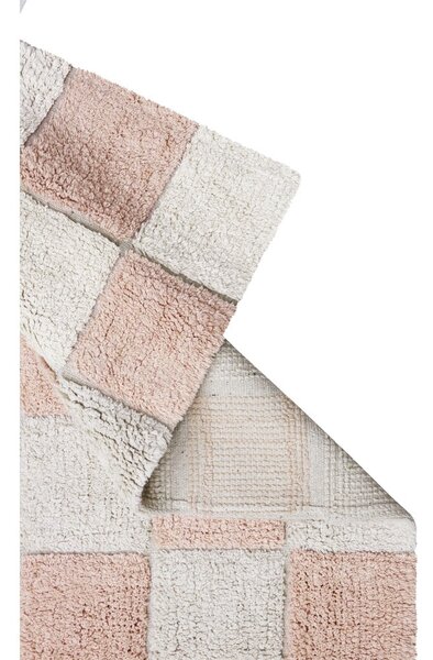 Svetlo rožnata/kremno bela pralna ročno tkana bombažna preproga 120x160 cm Kitchen Tiles Rose – Lorena Canals