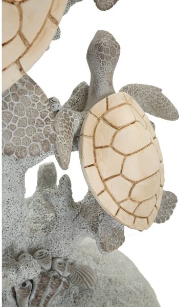 Bela/siva namizna svetilka s tekstilnim senčilom (višina 63,5 cm) Turtle – Mauro Ferretti