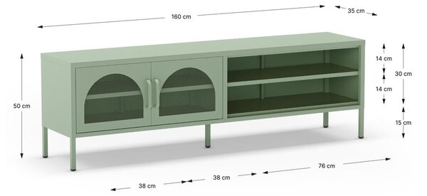 Mentolno zelena TV omarica 160x50 cm Diora – Marckeric