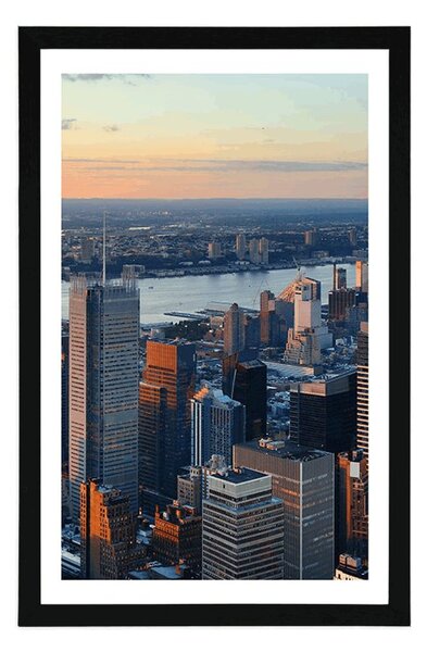 Plakat s paspartujem panorama New Yorka