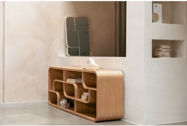 Regal iz masivnega hrasta v naravni barvi 60x160x35 cm Seven – Zuiver