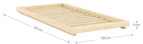 Postelja iz masivnega bora brez vzglavja z letvenim dnom 90x200 cm v naravni barvi Dock – Karup