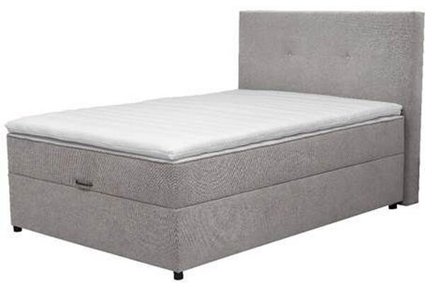 POSTELJA Z VZMETNICO 100 cm x 200 cm , les, tekstil, leseni material siva