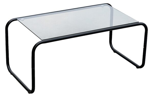 Črna klubska mizica s stekleno mizno ploščo 40x80 cm Ventana – Leitmotiv