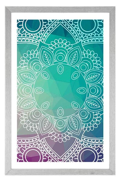 Plakat s paspartujem pastelna Mandala