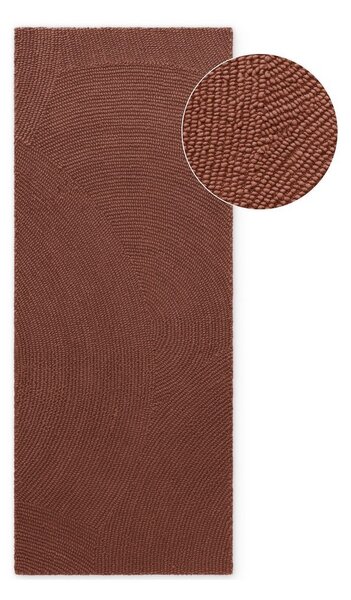Opečnato oranžen ročno tkan volnen tekač 80x200 cm Calmio – Hanse Home