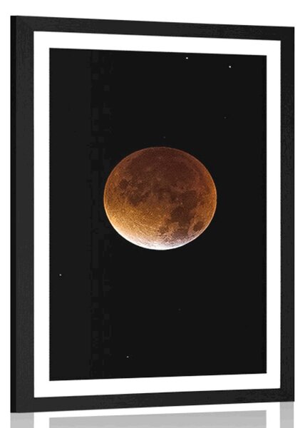 Plakat s paspartujem luna na nočnem nebu