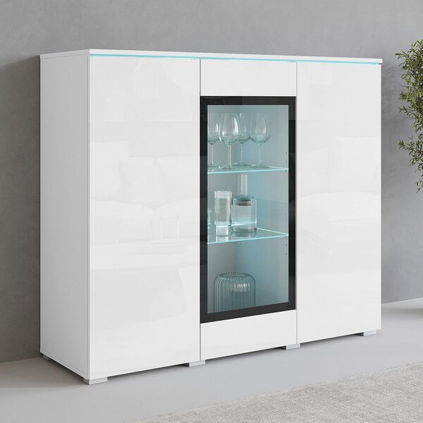 P & B Visoka Komoda Vera 120, Bela, Led