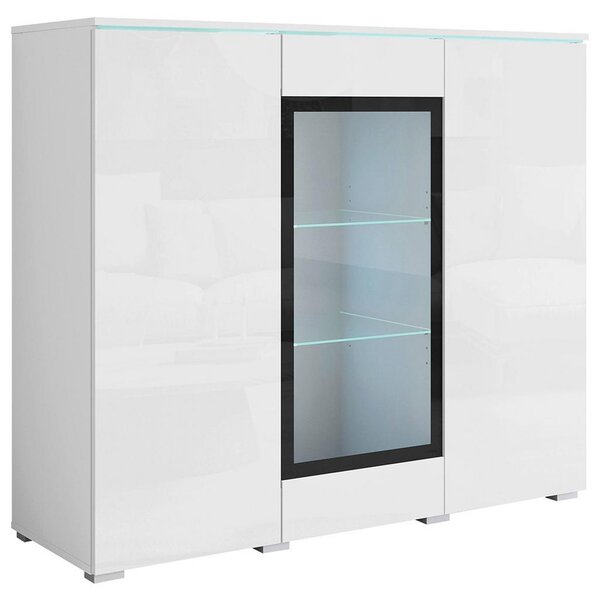 P & B Visoka Komoda Vera 120, Bela, Led