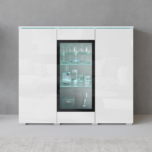 P & B Visoka Komoda Vera 120, Bela, Led
