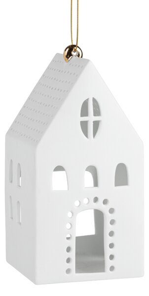 Viseca porcelanasta svečnica HIŠICA kvadratne oblike - različne velikosti Velikost: L