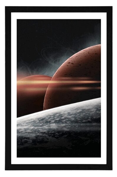 Plakat s paspartujem planeti v galaksiji