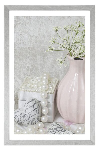 Plakat s paspartujem luksuzno Shabby Chic tihožitje