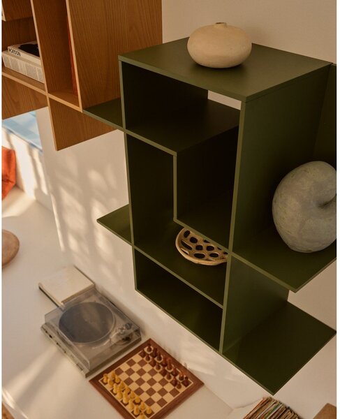 Zelen sistem modularnih polic 80x80x25 cm Ina – Kave Home