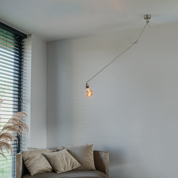 Jeklena viseča svetilka brez odtenka nastavljiva - Blitz