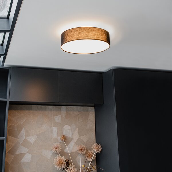 Stropna svetilka črna 40 cm vključno z LED - Drum LED