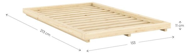 Postelja iz masivnega bora brez vzglavja z letvenim dnom 120x200 cm v naravni barvi Dock – Karup