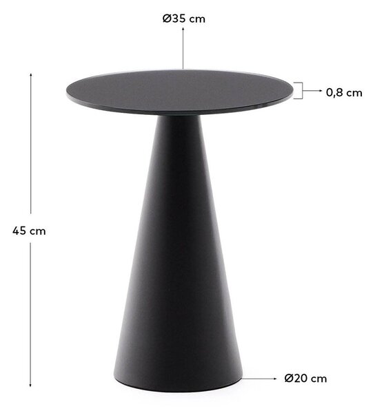 Okrogla stranska mizica s stekleno mizno ploščo ø 35 cm Wilshire – Kave Home