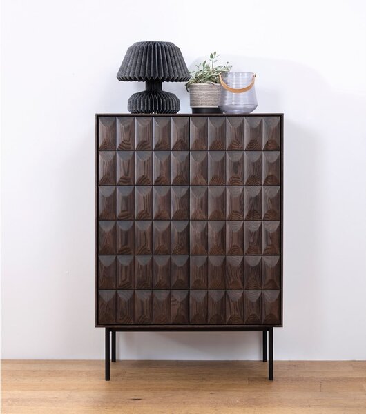 Temno rjava omarica 90x130 cm Latina – Unique Furniture