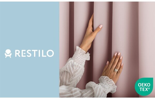 Prašno rožnata zavesa za delno zatemnitev 140x250 cm Carli Tie – Restilo