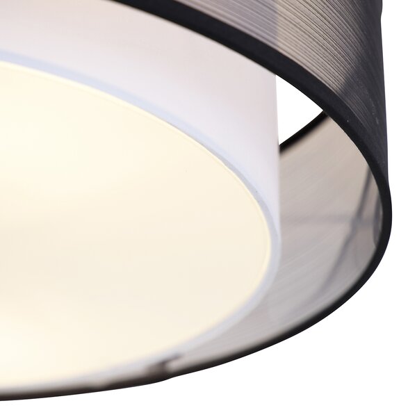 Pametna stropna svetilka črna z belo 50 cm, vključno s 3 Wifi A60 - Drum Duo