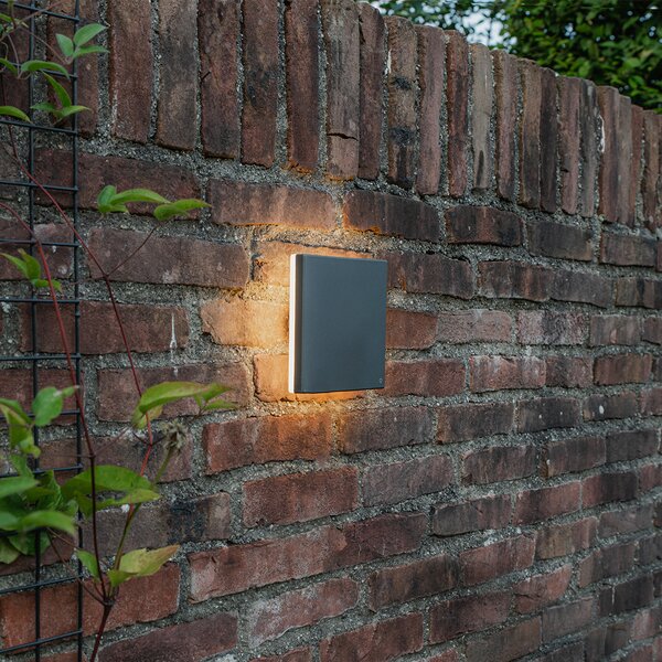 Dizajnerska stenska svetilka siva aluminij 15 cm vključno z LED 9W - Skyf