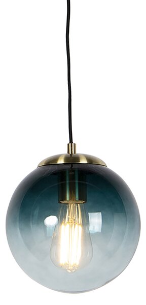 Pametna viseča svetilka medenina z ocean modrim steklom 20 cm vklj. WiFi ST64 - Pallon