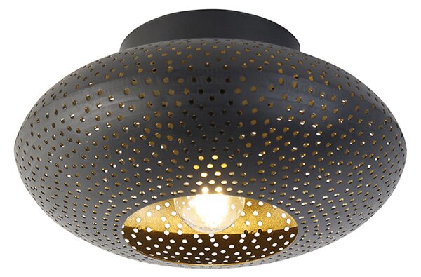 Pametna stropna svetilka črna z zlatom 25 cm vključno z WiFi P45 - Radiance