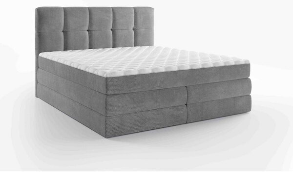 BOXSPRING POSTELJA 140 cm x 200 cm , tekstil siva