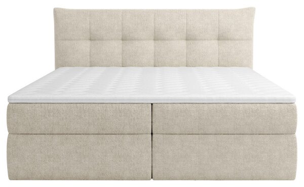 POSTELJA Z VZMETNICO 140 cm x 200 cm , tekstil krem barve